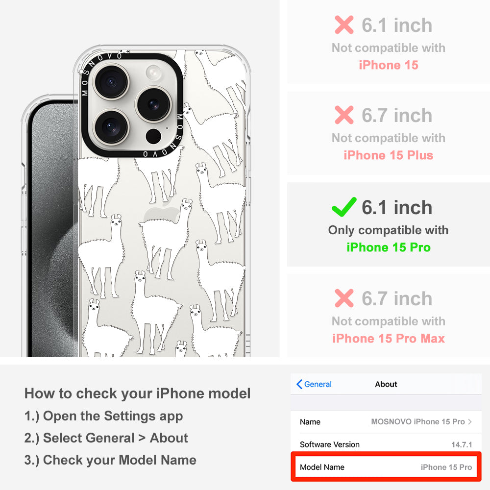 Llama Phone Case - iPhone 15 Pro Case - MOSNOVO