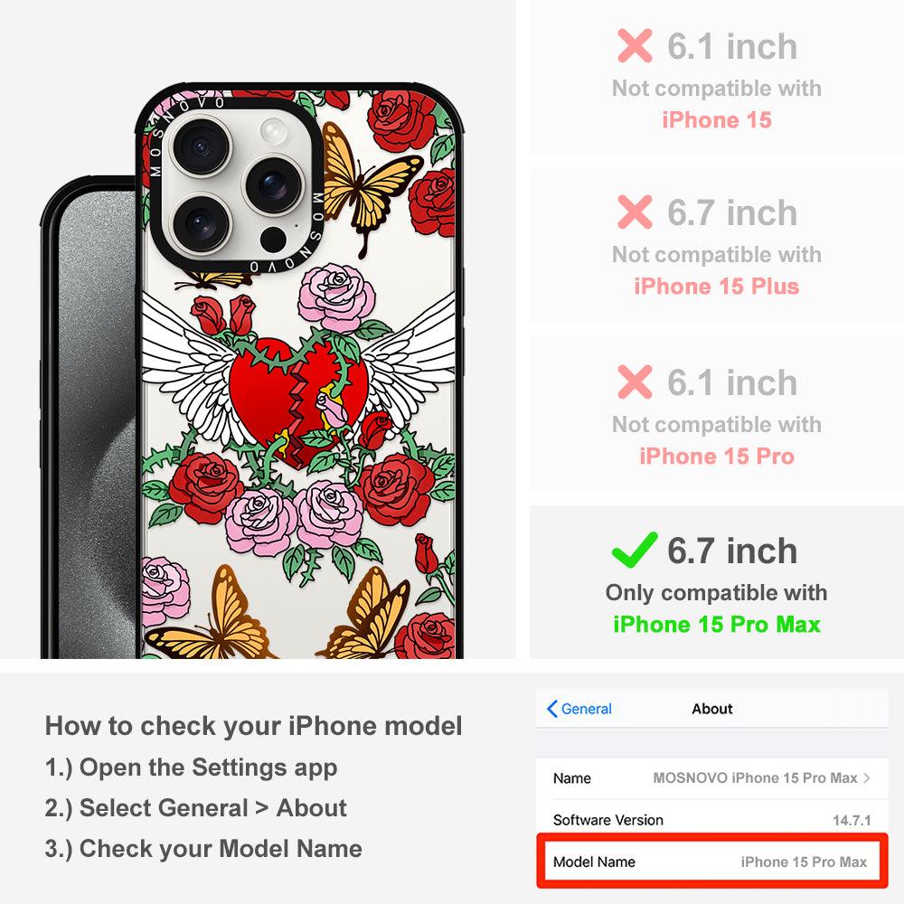 Wing Heart Phone Case - iPhone 15 Pro Max Case - MOSNOVO