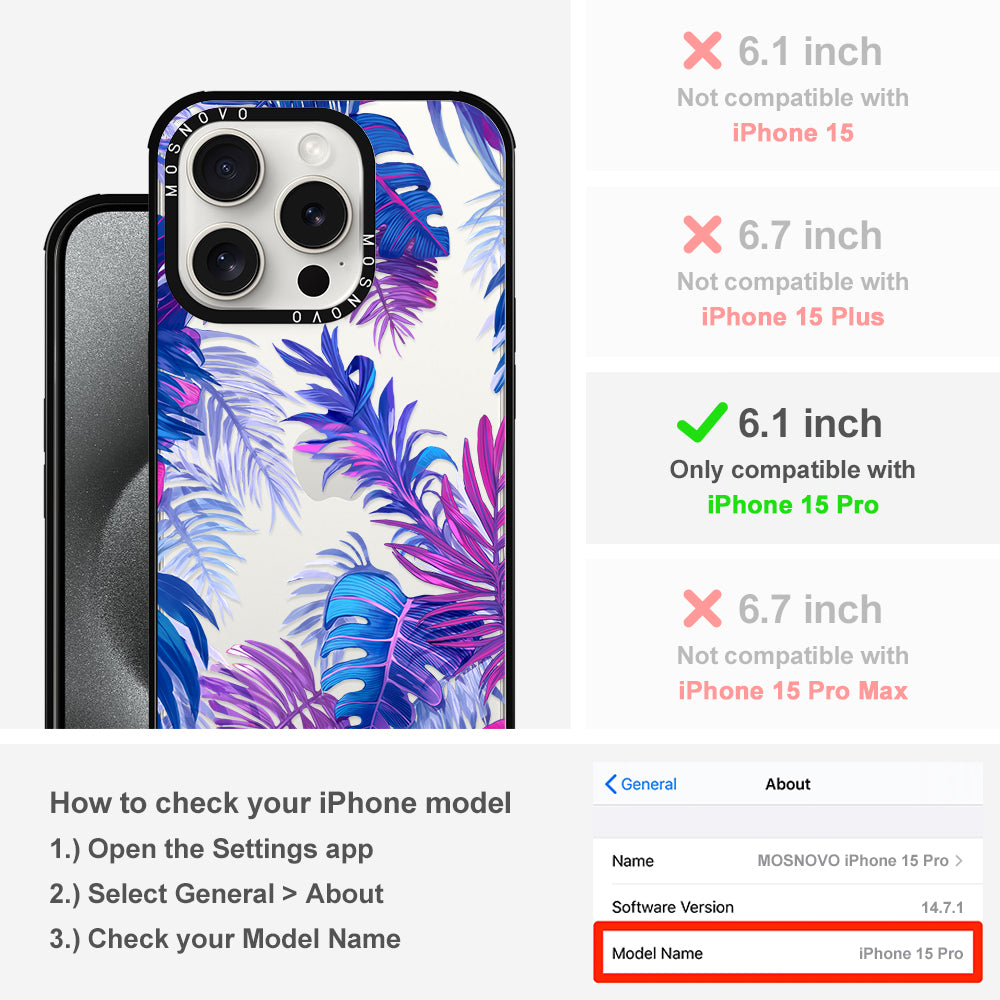 Fancy Palm Leaves Phone Case - iPhone 15 Pro Case - MOSNOVO