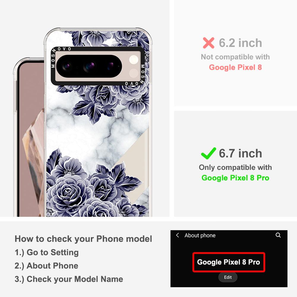 Purple Flower Marble Phone Case - Google Pixel 8 Pro Case