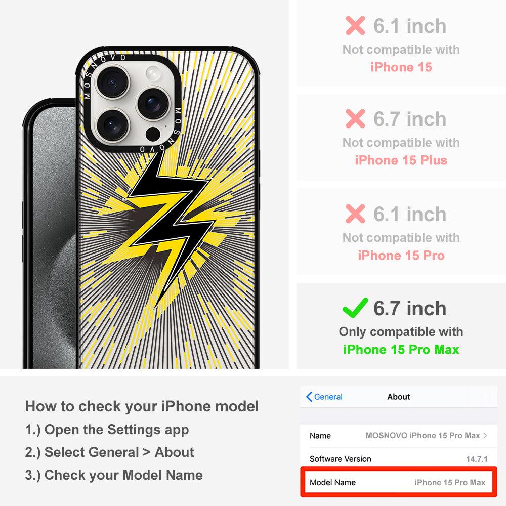 Lightning Bolt Phone Case - iPhone 15 Pro Max Case - MOSNOVO