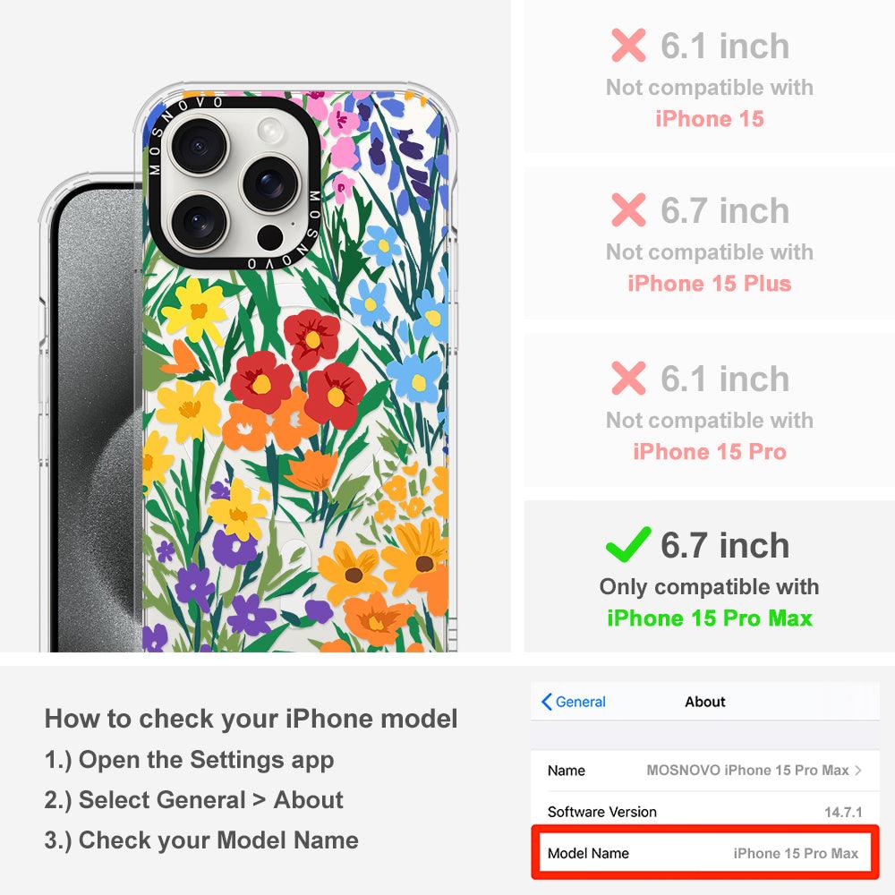 Spring Botanical Flower Floral Phone Case - iPhone 15 Pro Max Case - MOSNOVO