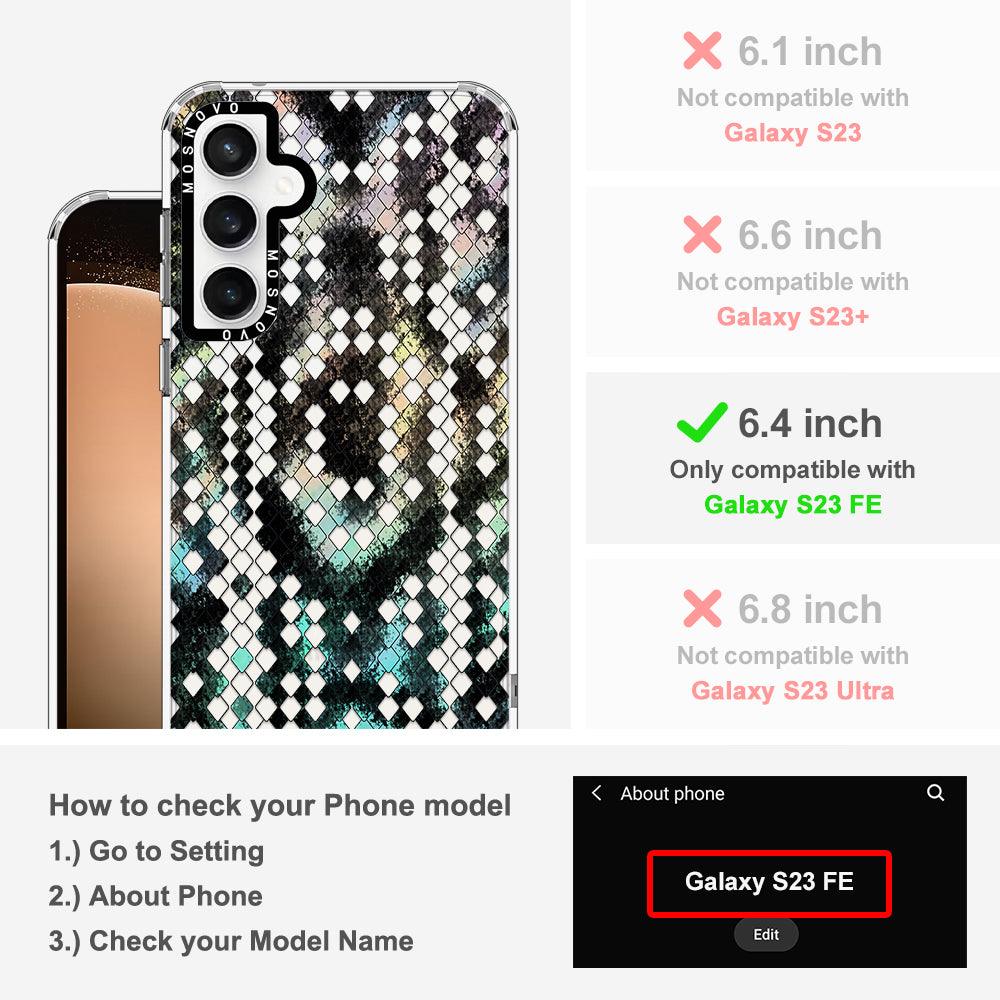 Rainbow Snake Print Phone Case - Samsung Galaxy S23 FE Case