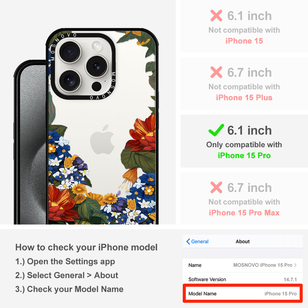 Summer Garden Phone Case - iPhone 15 Pro Case - MOSNOVO