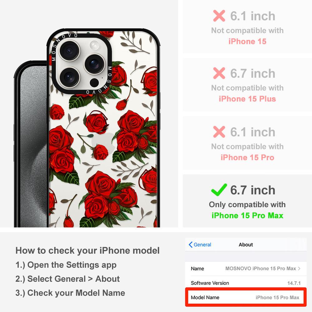 Simply Red Roses Phone Case - iPhone 15 Pro Max Case - MOSNOVO