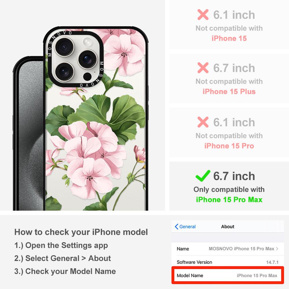 Geranium Phone Case - iPhone 15 Pro Max Case - MOSNOVO