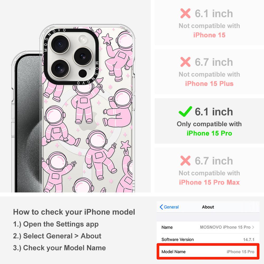 Pink Astronaut Phone Case - iPhone 15 Pro Case - MOSNOVO