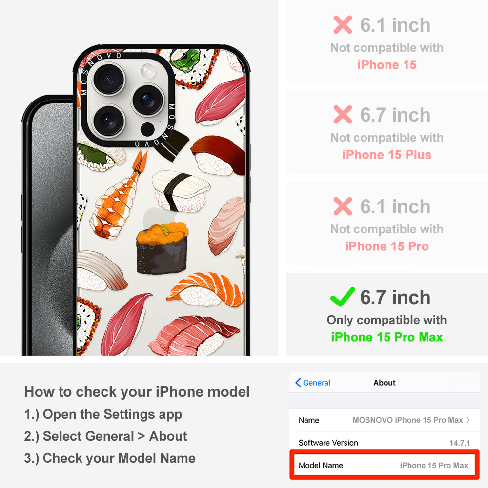 Mixed Sushi Phone Case - iPhone 15 Pro Max Case - MOSNOVO