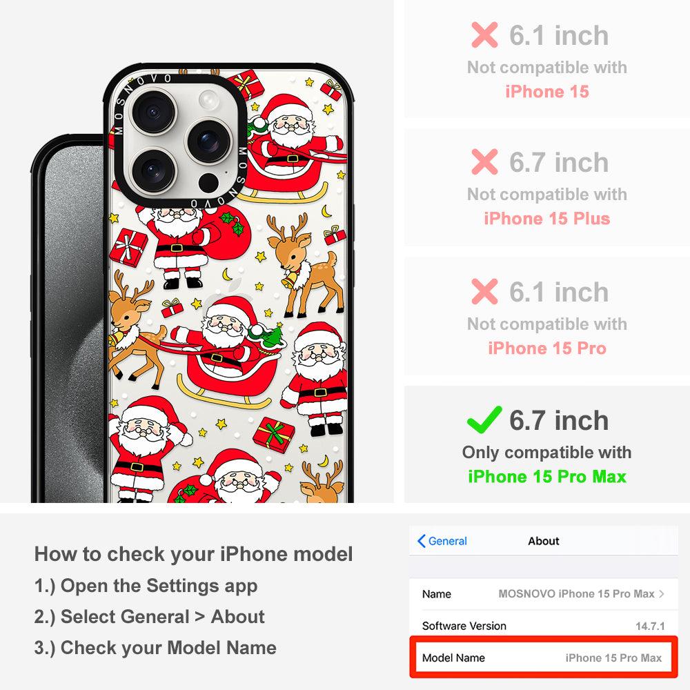 Cute Santa Claus Deer Phone Case - iPhone 15 Pro Max Case - MOSNOVO