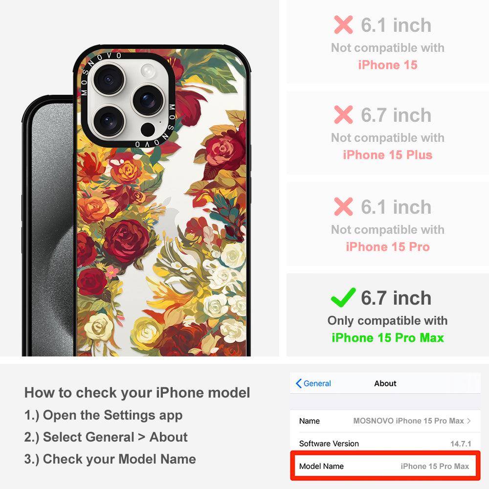 Vintage Flower Garden Phone Case - iPhone 15 Pro Max Case - MOSNOVO