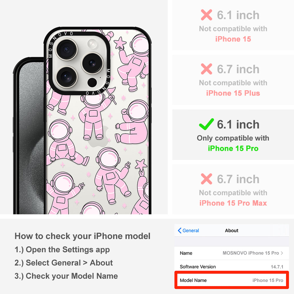 Pink Astronaut Phone Case - iPhone 15 Pro Case - MOSNOVO