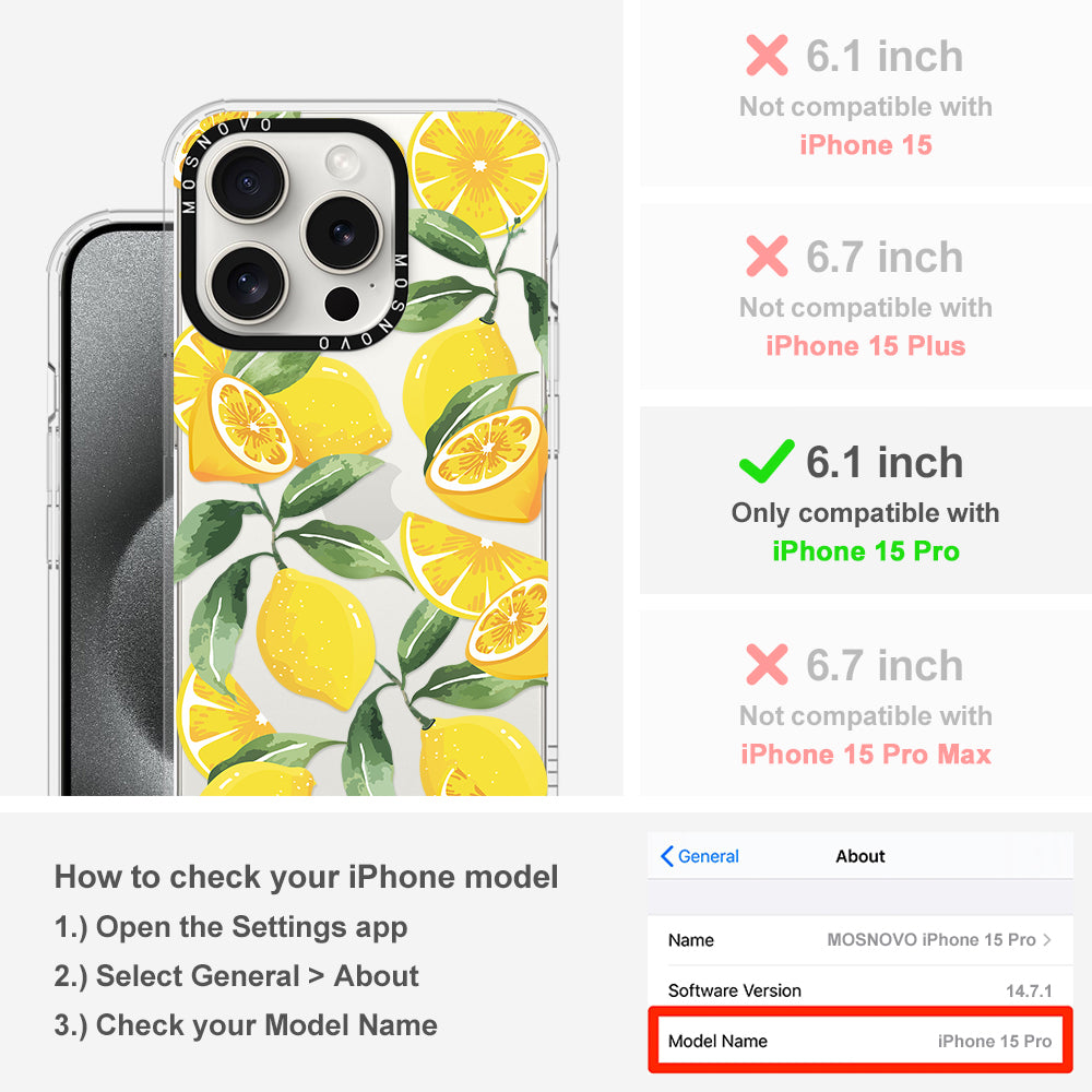 Lemon Phone Case - iPhone 15 Pro Case - MOSNOVO