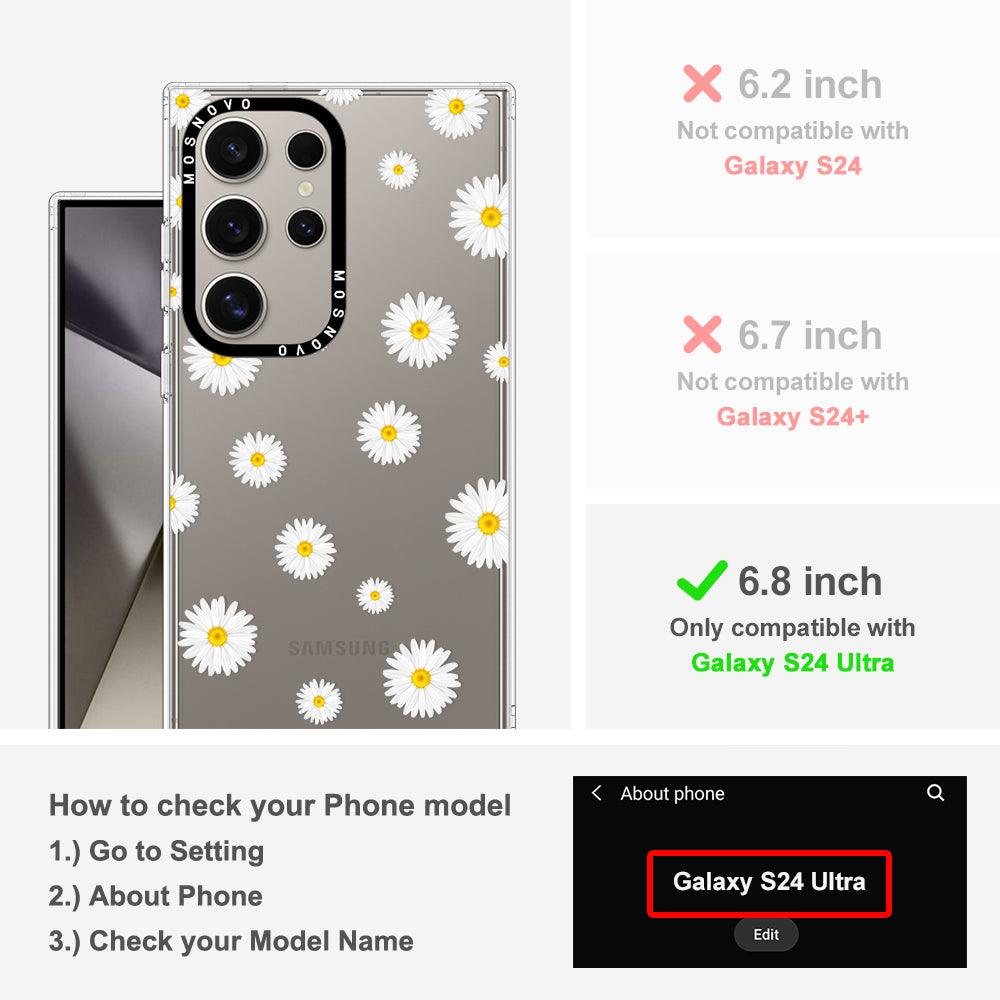 Daisy Floral Flower Phone Case - Samsung Galaxy S24 Ultra Case - MOSNOVO