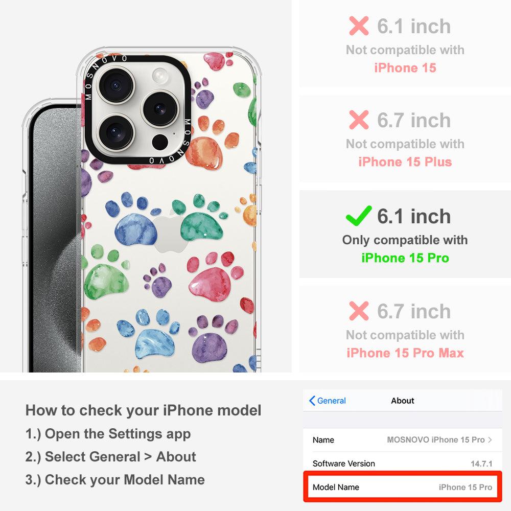 Colorful Paw Phone Case - iPhone 15 Pro Case - MOSNOVO