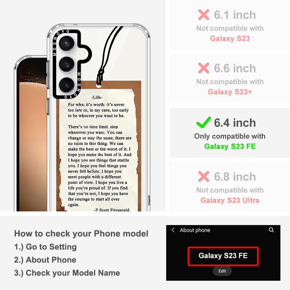 Life Quote Phone Case - Samsung Galaxy S23 FE Case