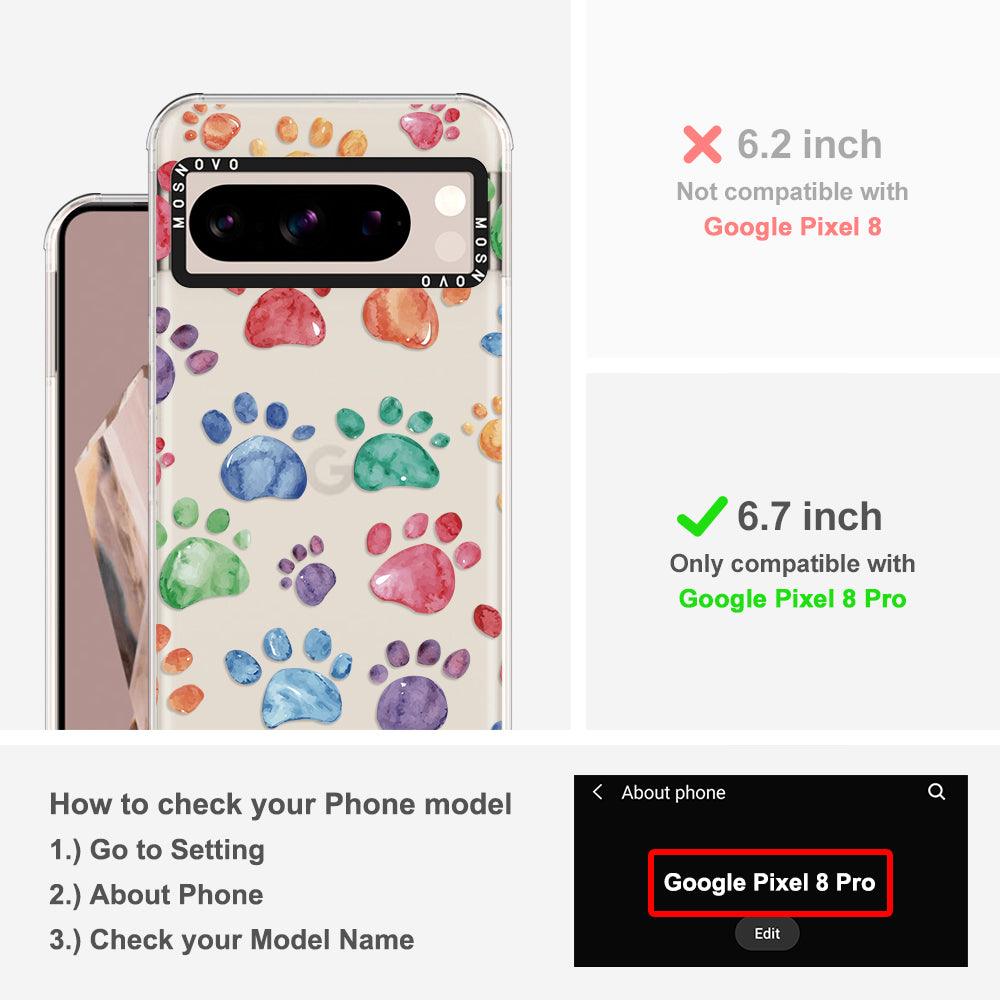 Colorful Paw Phone Case - Google Pixel 8 Pro Case - MOSNOVO