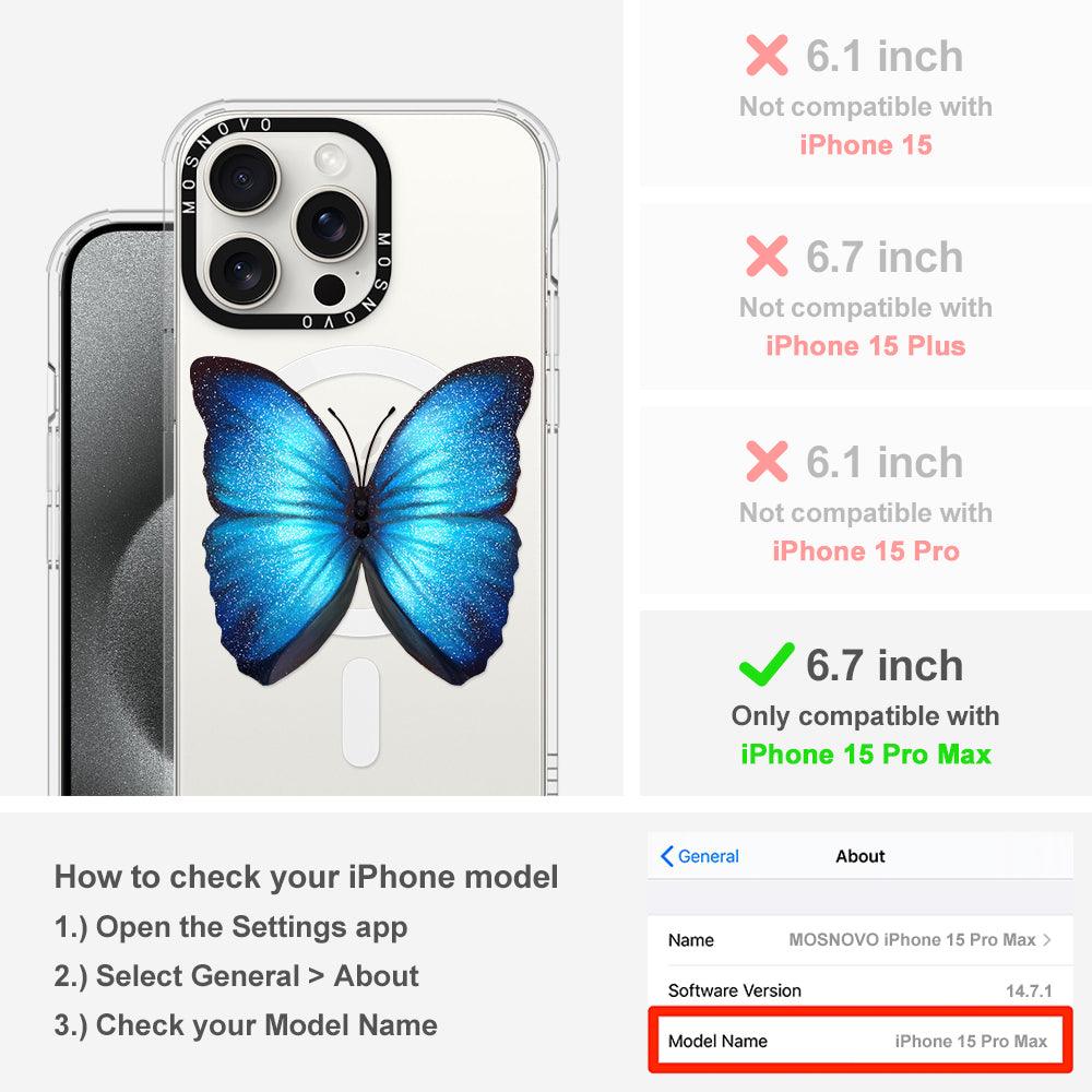 Shimmering Butterfly Phone Case - iPhone 15 Pro Max Case - MOSNOVO