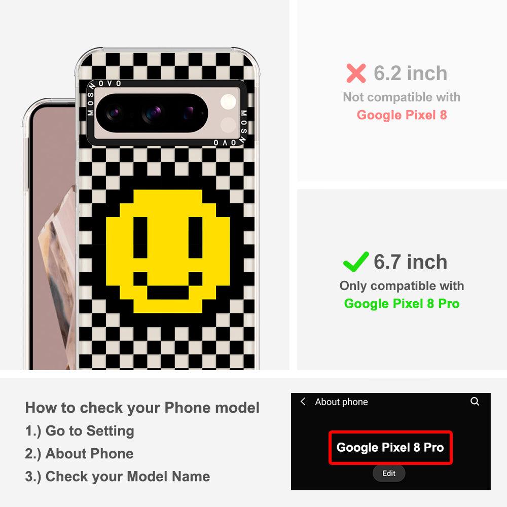 Smile Checkered Phone Case - Google Pixel 8 Pro Case - MOSNOVO