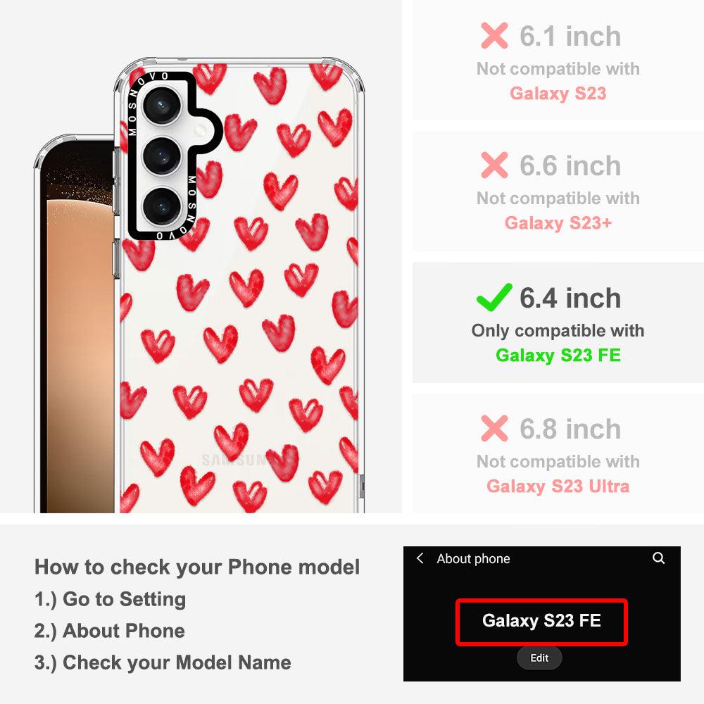 Cute Little Hearts Phone Case - Samsung Galaxy S23 FE Case