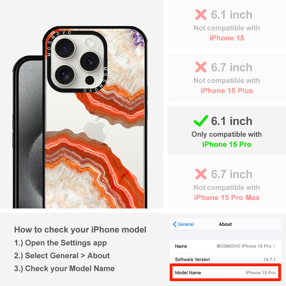 Agate Red Phone Case - iPhone 15 Pro Case - MOSNOVO