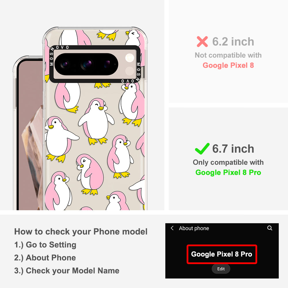 Pink Penguins Phone Case - Google Pixel 8 Pro Case - MOSNOVO