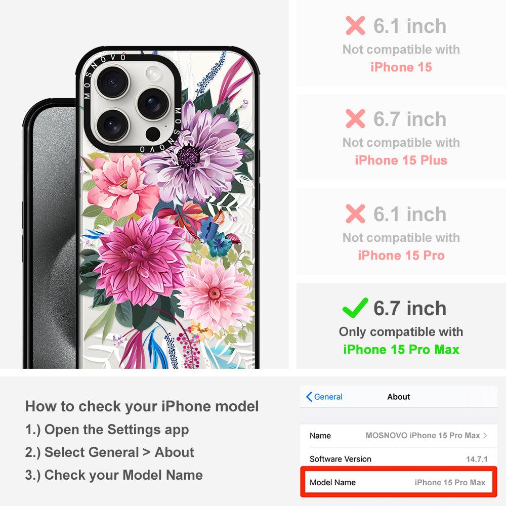 Dahlia Bloom Phone Case - iPhone 15 Pro Max Case - MOSNOVO