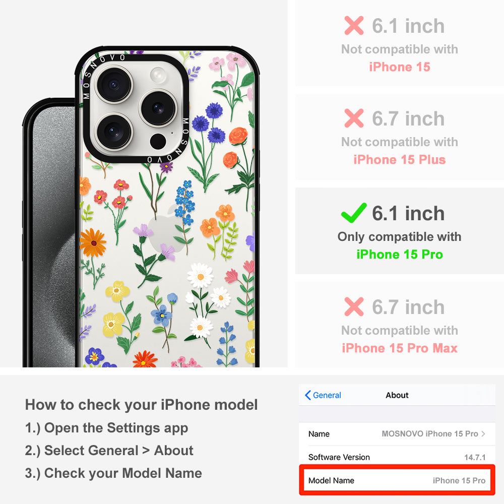 Botanical Floral Phone Case - iPhone 15 Pro Case - MOSNOVO