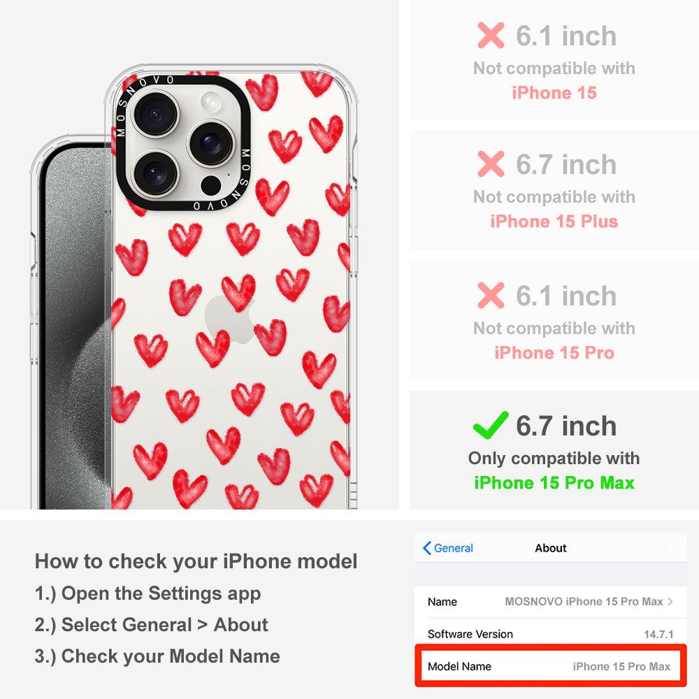 Cute Little Hearts Phone Case - iPhone 15 Pro Max Case - MOSNOVO