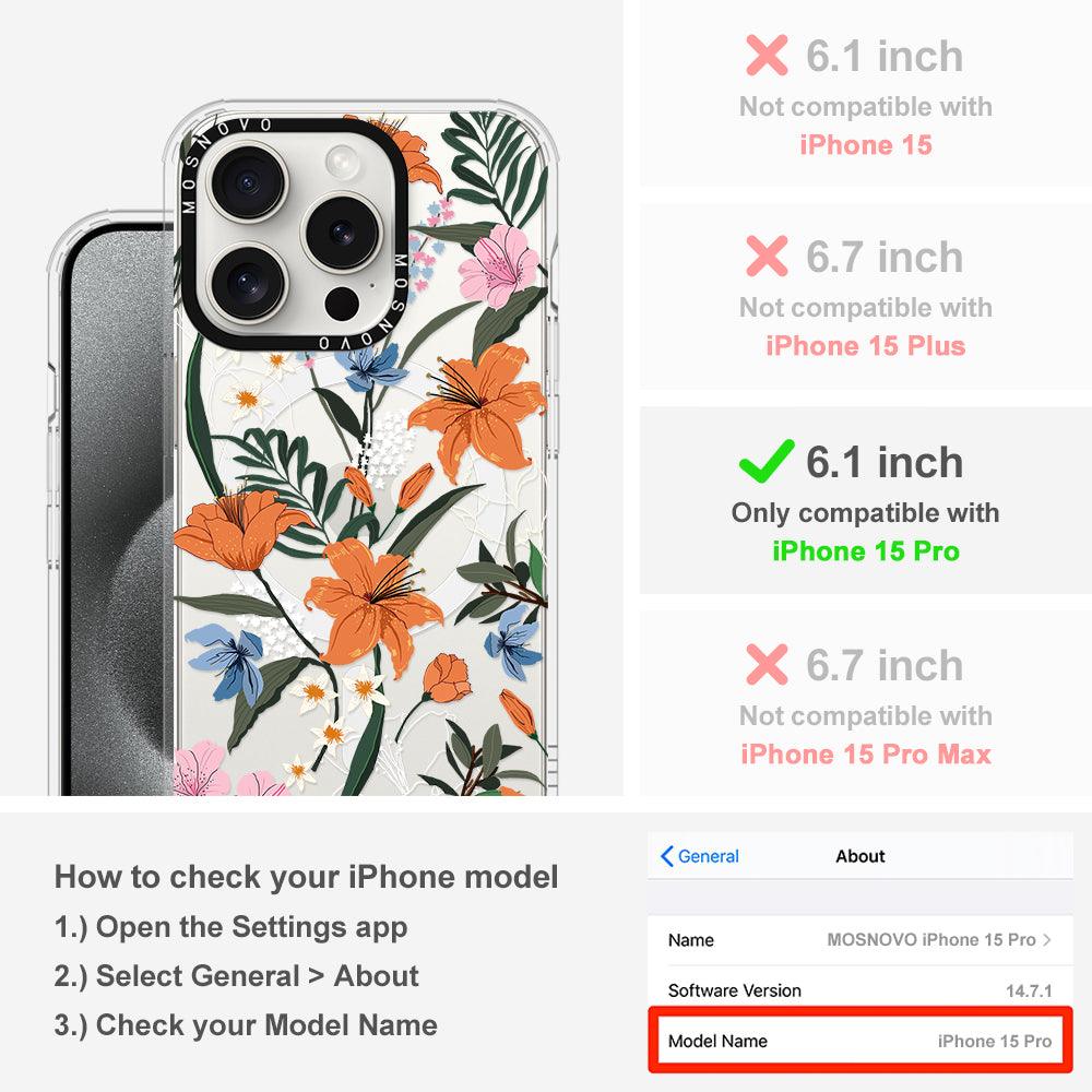 Lily Garden Phone Case - iPhone 15 Pro Case - MOSNOVO