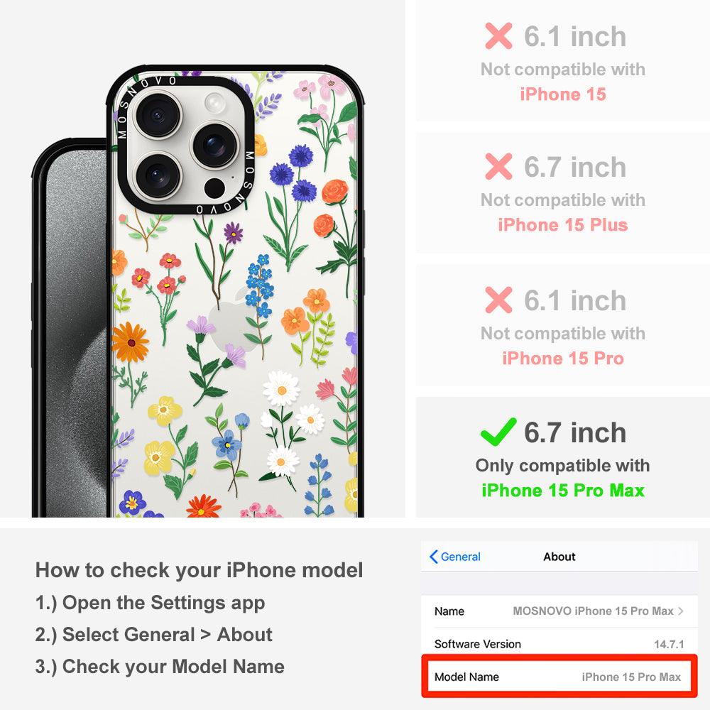 Botanical Floral Phone Case - iPhone 15 Pro Max Case - MOSNOVO