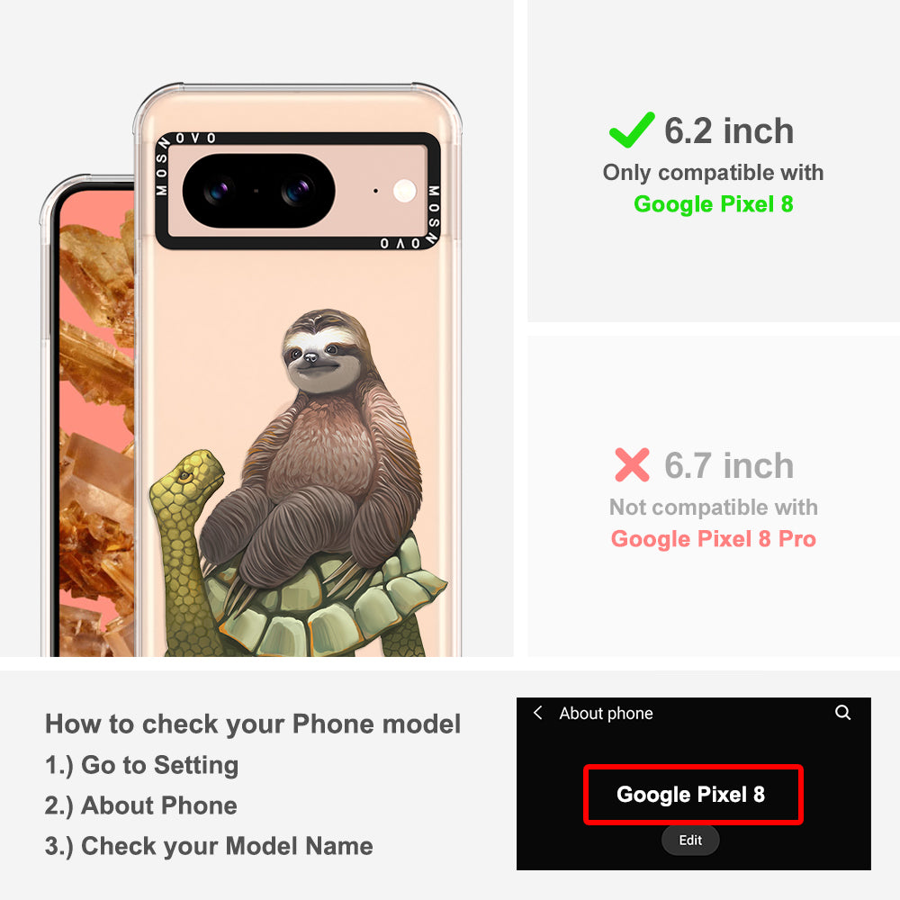 Sloth Turtle Phone Case - Google Pixel 8 Case - MOSNOVO