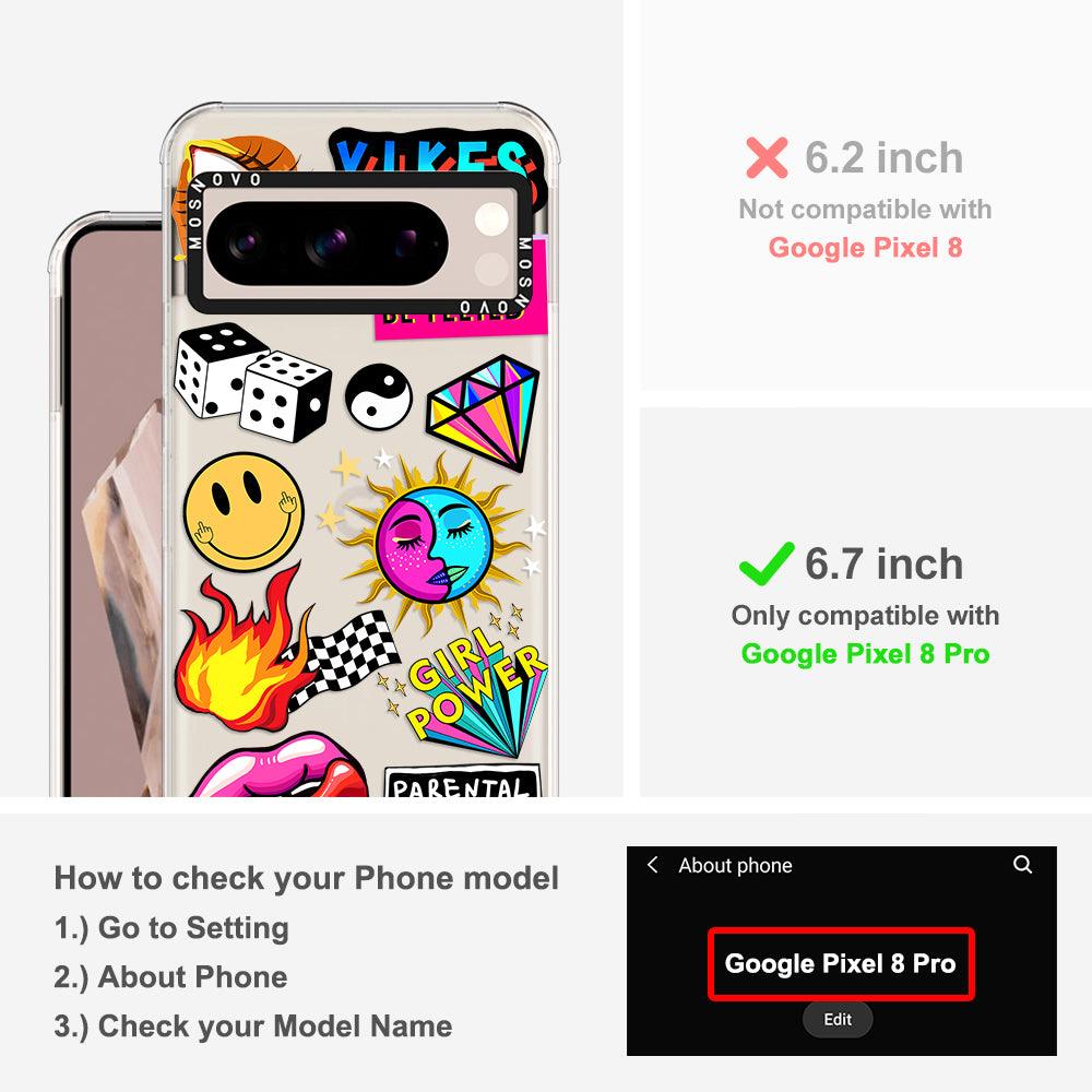 Funky Stickers Phone Case - Google Pixel 8 Pro Case - MOSNOVO