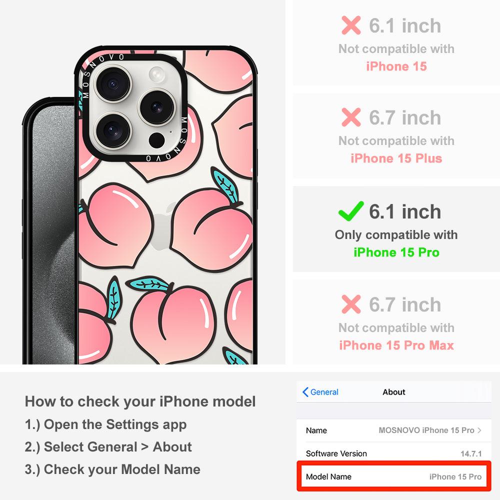 Cute Peach Phone Case - iPhone 15 Pro Case - MOSNOVO