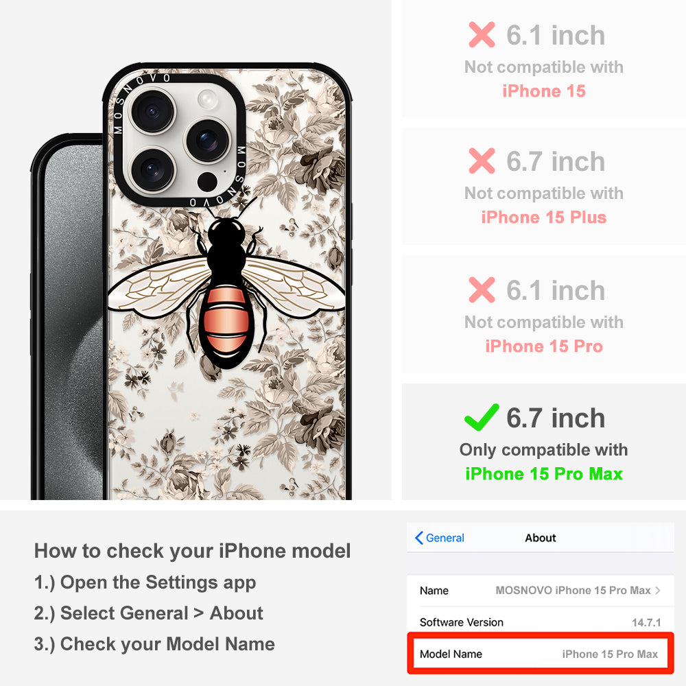 Vintage Bee Phone Case - iPhone 15 Pro Max Case - MOSNOVO