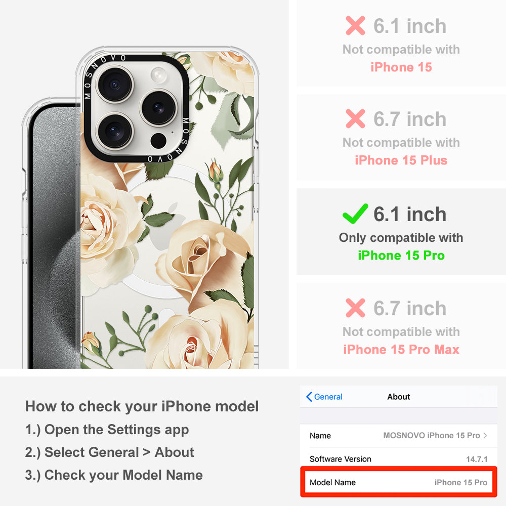 Champagne Roses Phone Case - iPhone 15 Pro Case - MOSNOVO