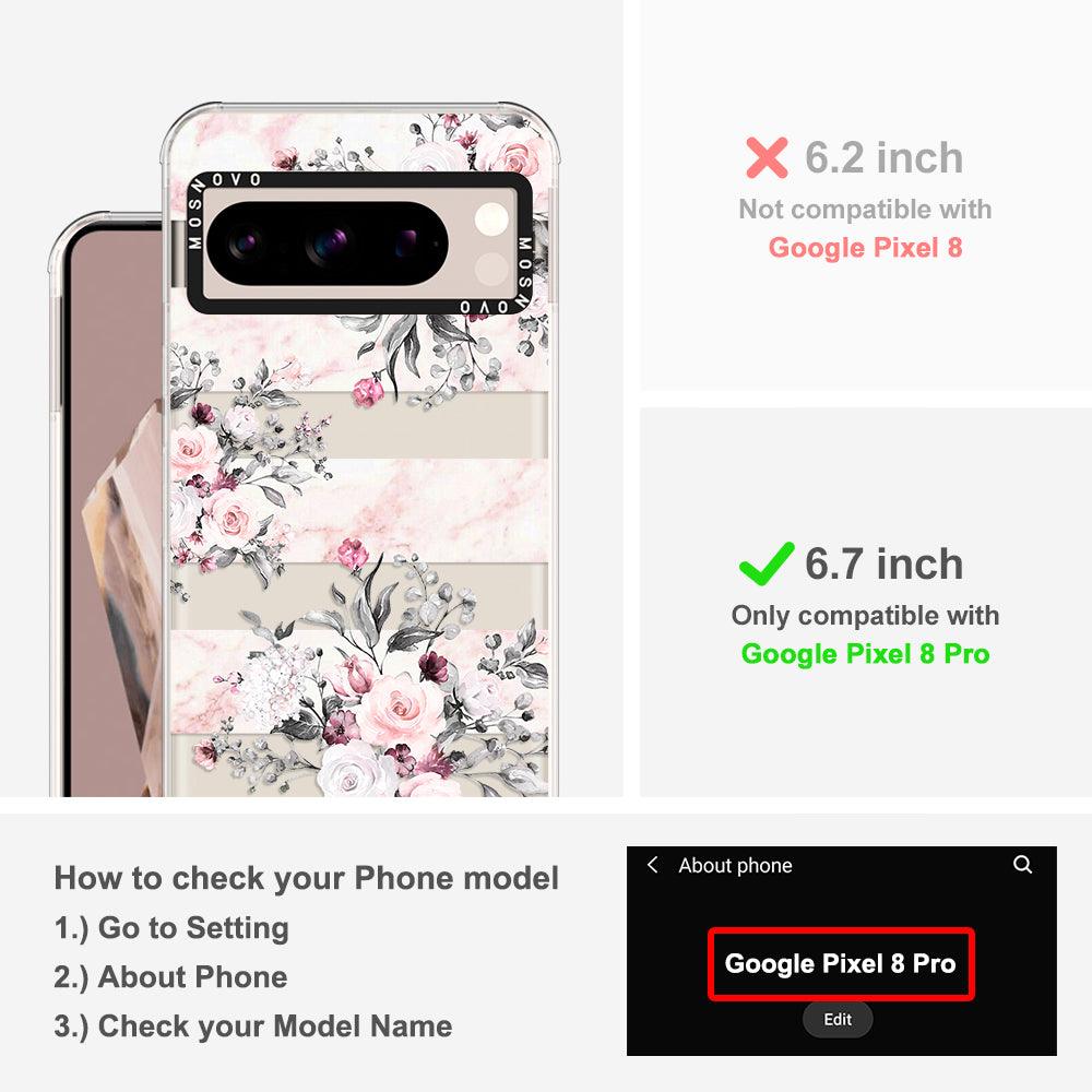 Pink Flower Marble Phone Case - Google Pixel 8 Pro Case