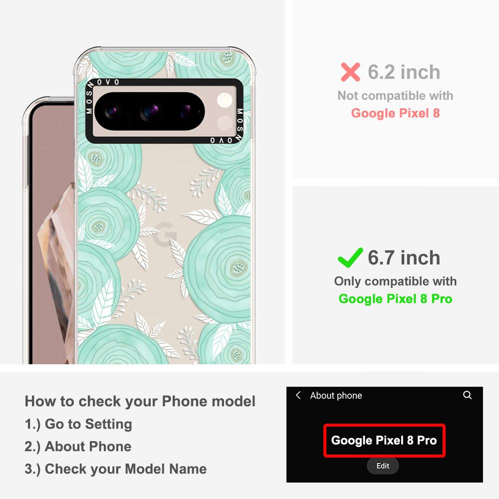 Mint Flower Phone Case - Google Pixel 8 Pro Case - MOSNOVO