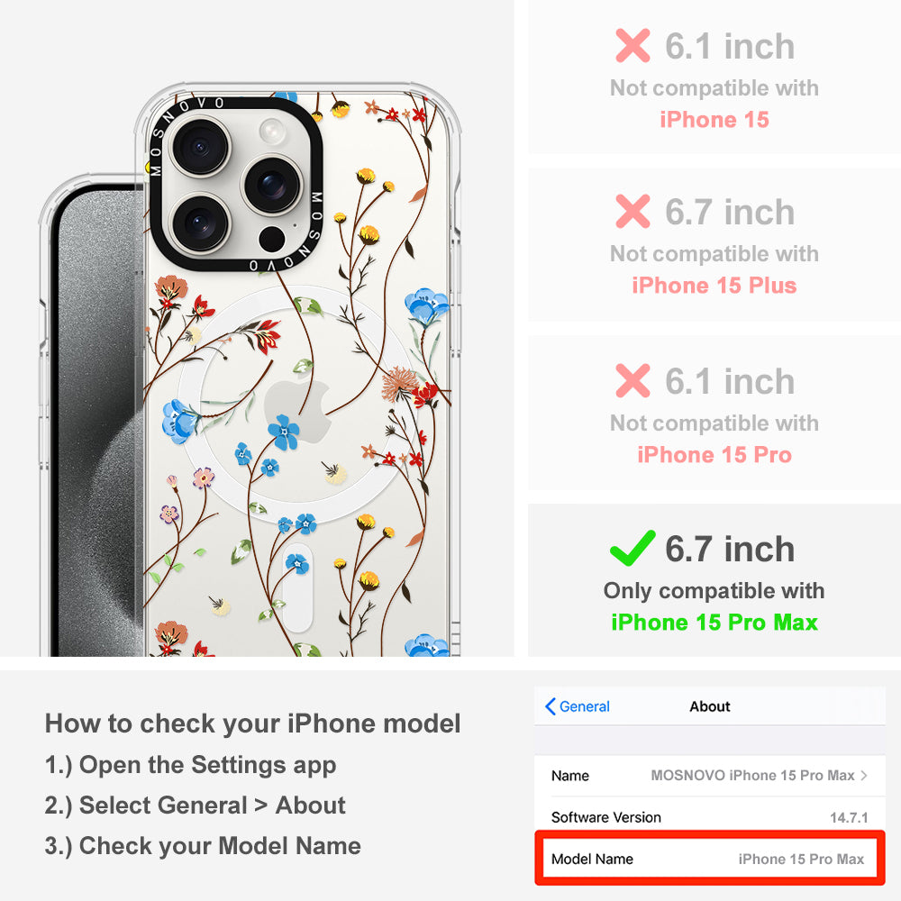 Wildflowers Phone Case - iPhone 15 Pro Max Case - MOSNOVO