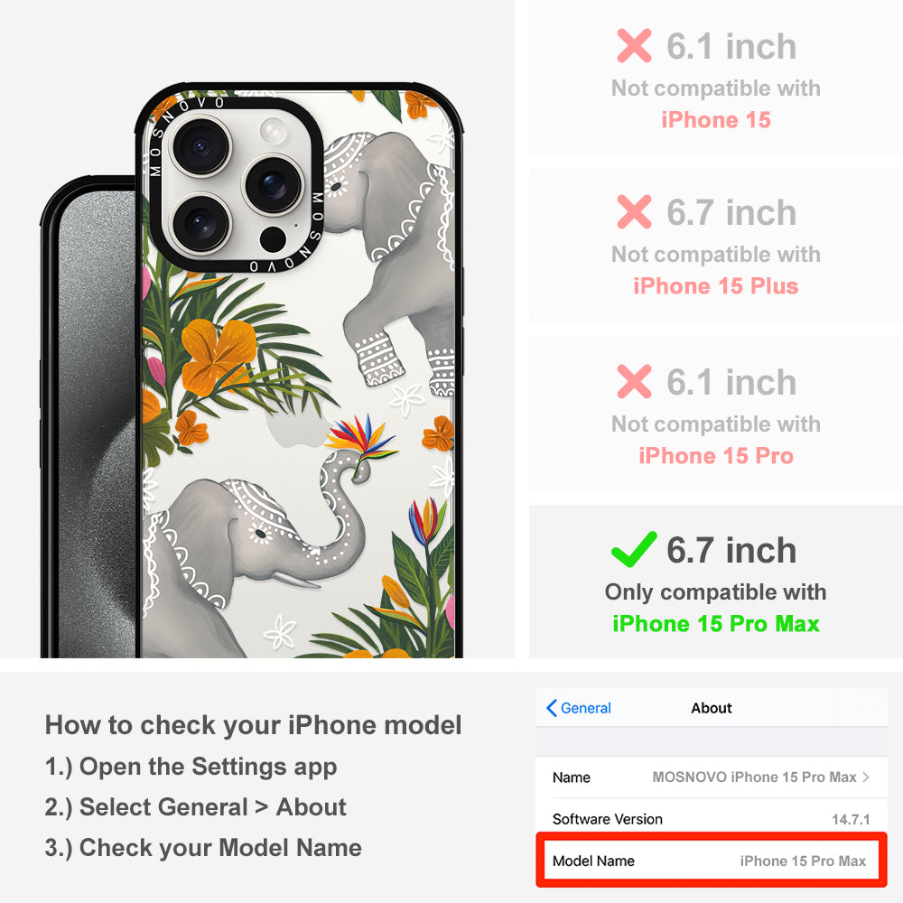 Elephant Phone Case - iPhone 15 Pro Max Case - MOSNOVO