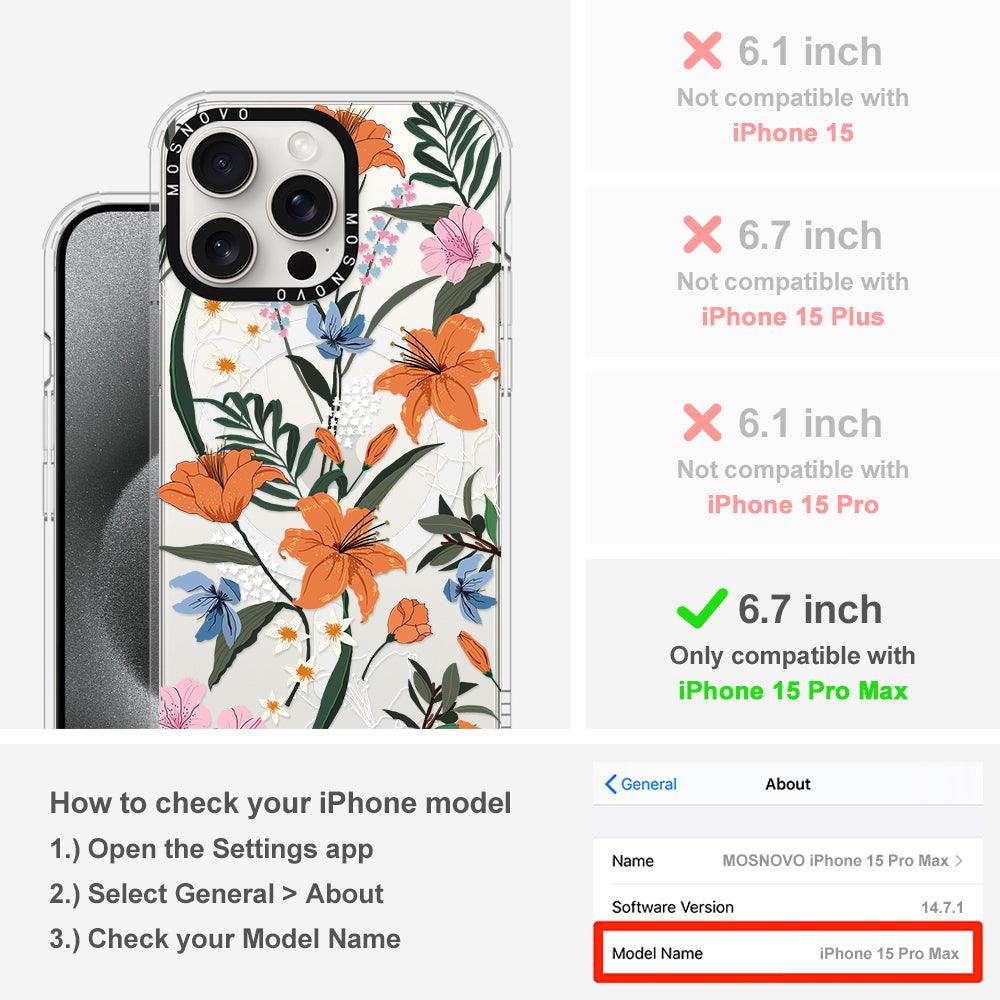 Lily Garden Phone Case - iPhone 15 Pro Max Case - MOSNOVO