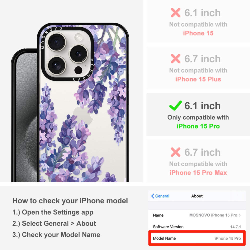 Lavender Phone Case - iPhone 15 Pro Case - MOSNOVO