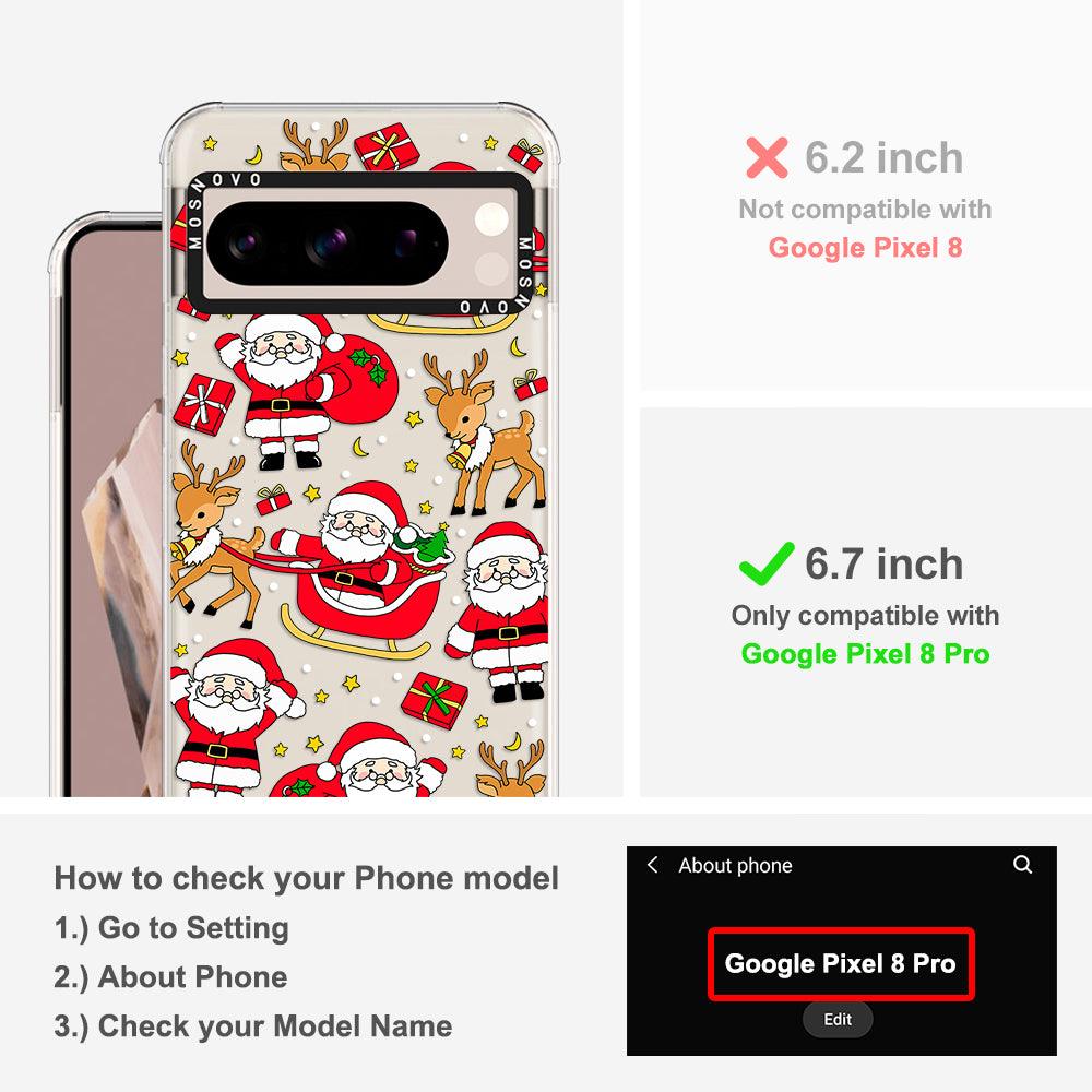 Cute Santa Claus Deer Phone Case - Google Pixel 8 Pro Case - MOSNOVO