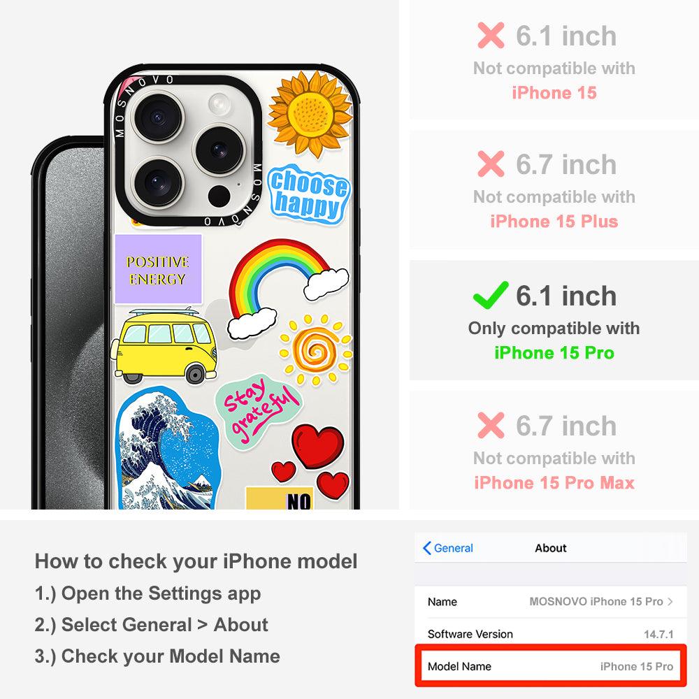 Happy Vibes Phone Case - iPhone 15 Pro Case - MOSNOVO