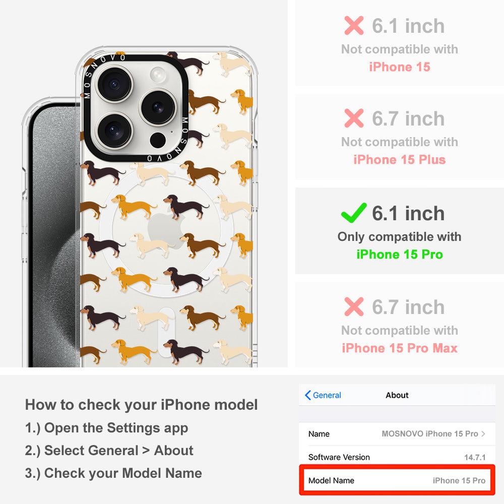 Cute Dachshund Phone Case - iPhone 15 Pro Case - MOSNOVO