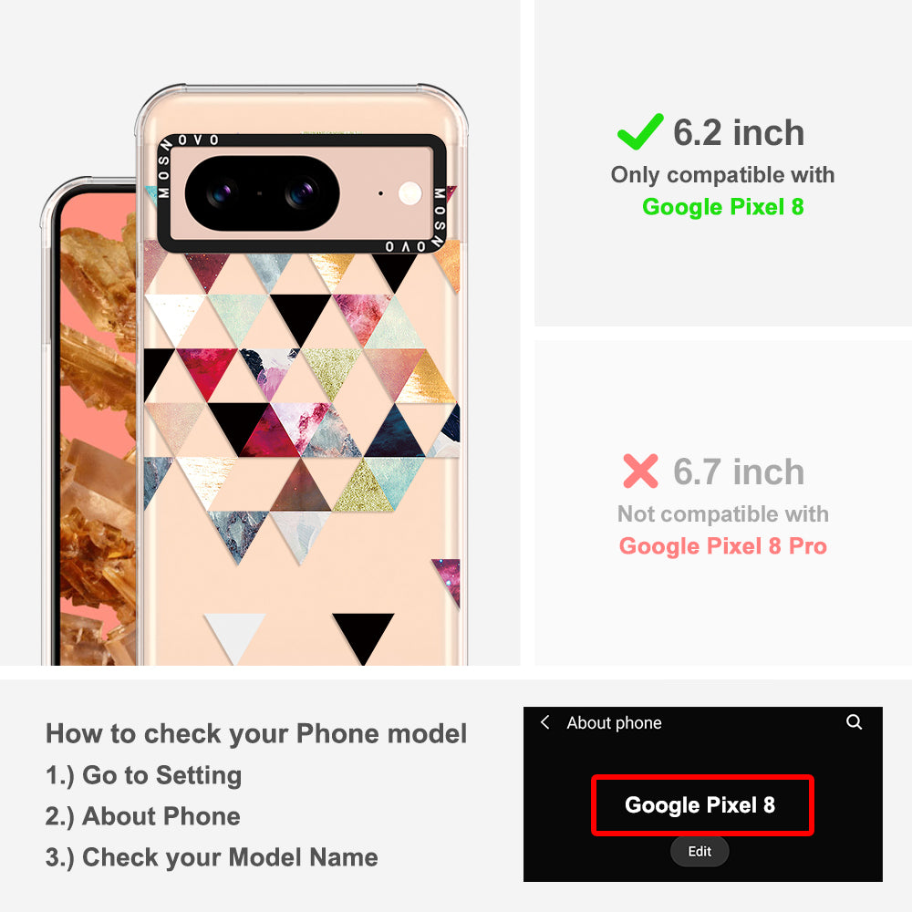 Triangles Stone Marble Phone Case - Google Pixel 8 Case - MOSNOVO