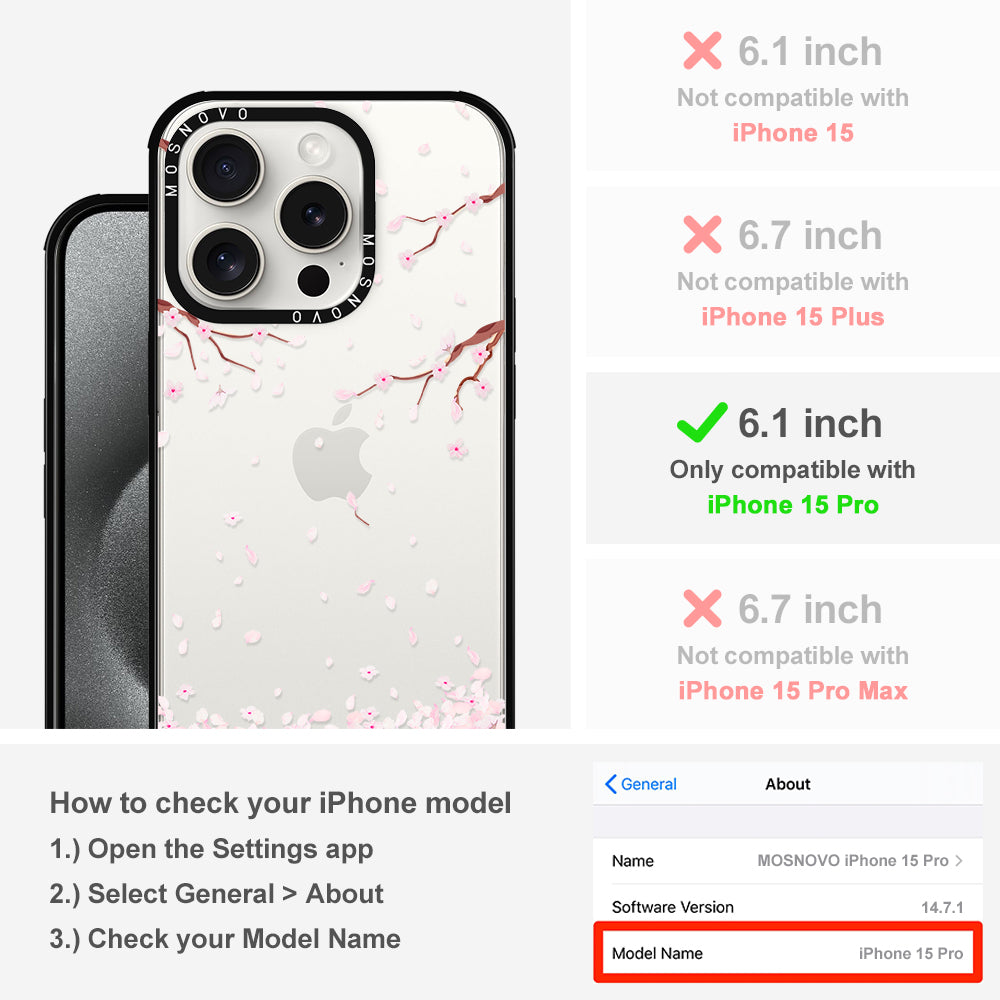 Sakura Phone Case - iPhone 15 Pro Case - MOSNOVO