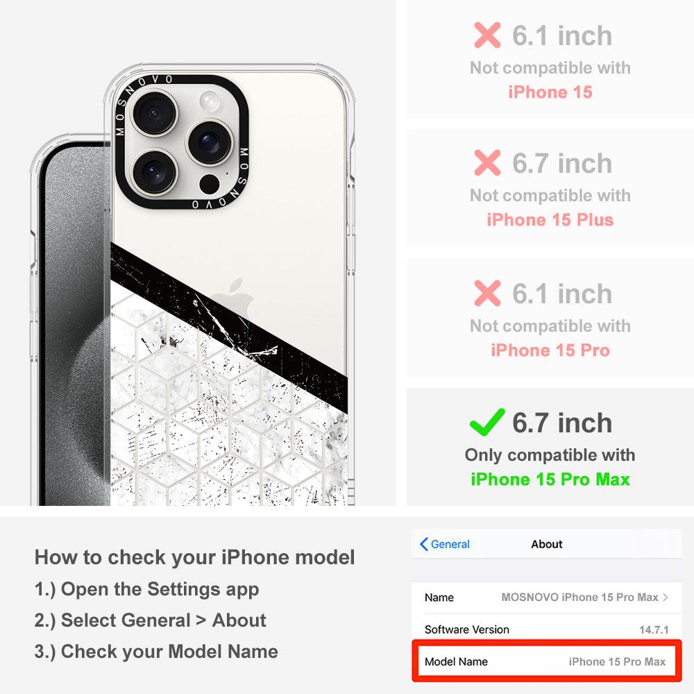 Marble Block Art Phone Case - iPhone 15 Pro Max Case - MOSNOVO