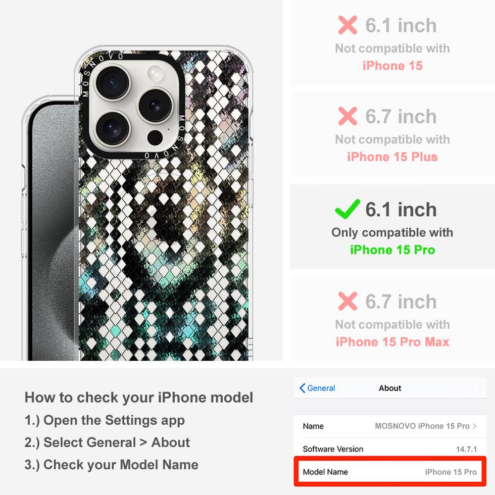 Rainbow Snake Print Phone Case - iPhone 15 Pro Case - MOSNOVO