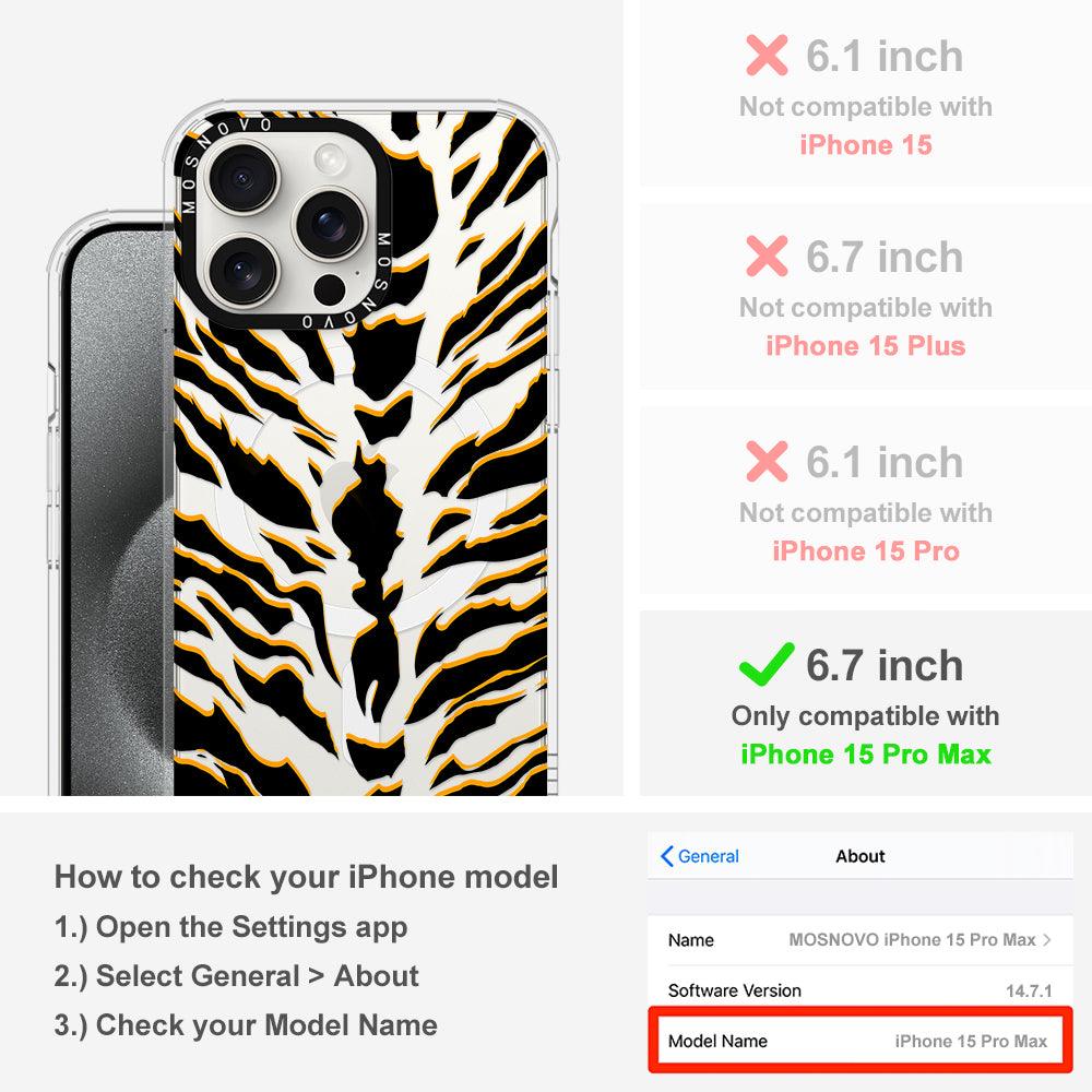 Tiger Print Phone Case - iPhone 15 Pro Max Case - MOSNOVO