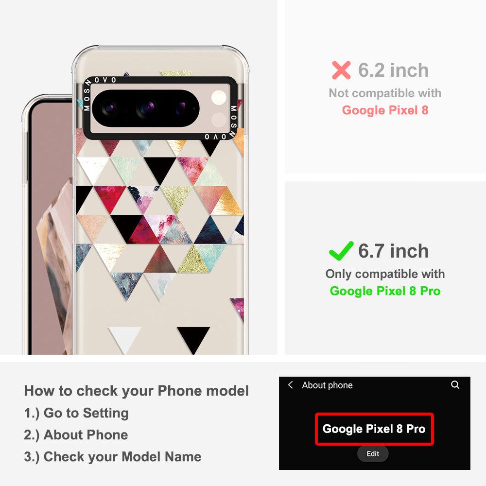 Triangles Stone Marble Phone Case - Google Pixel 8 Pro Case - MOSNOVO